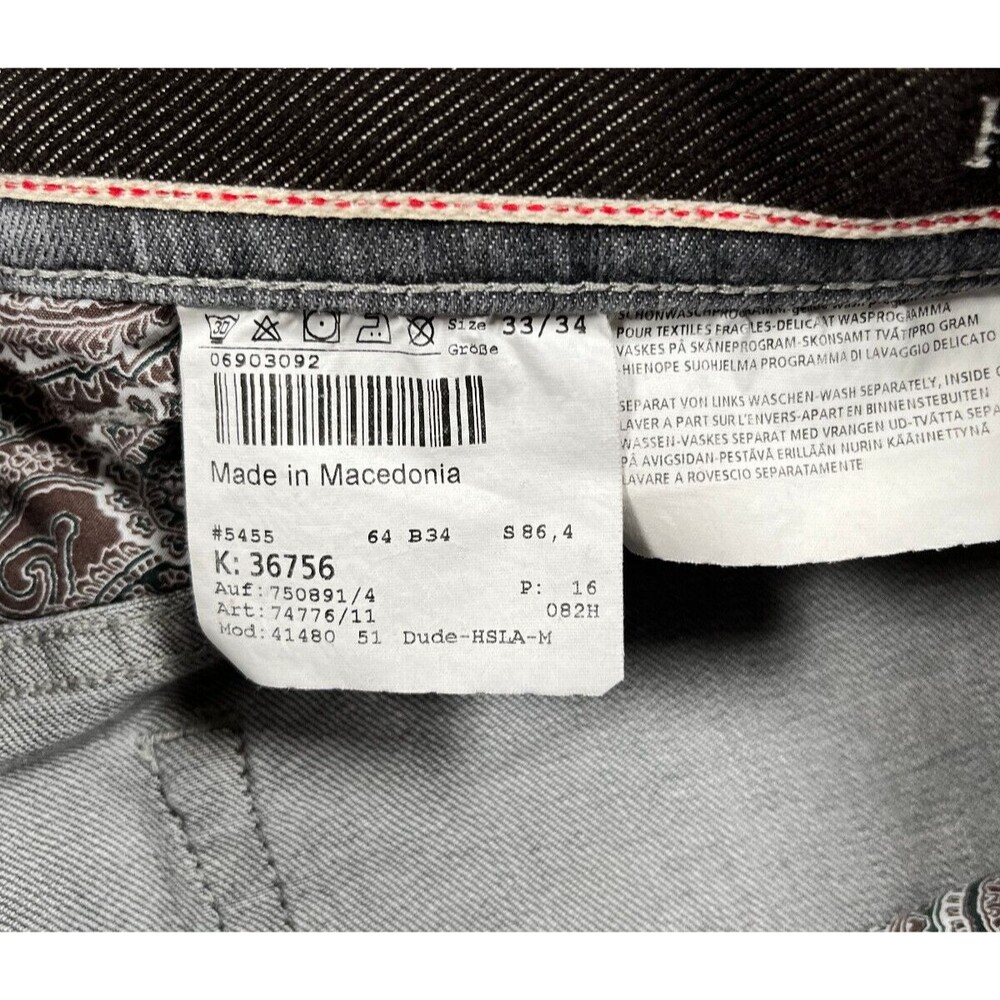 Hiltl Dude Men's 33/34 Gray Contemporary Fit Casual Denim Jeans - Picture 3 of 7
